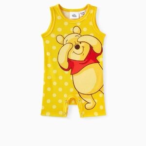 PatPat Yellow Winnie the Pooh Polka Dot Sleeveless Bodysuit 12-18 months NWT